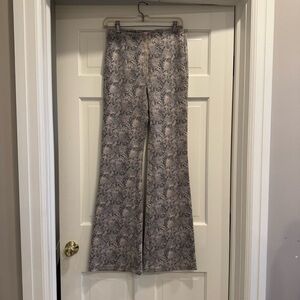 re:named Snakeskin Zip Front Flare Pants